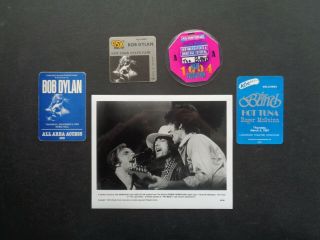 Bob Dylan,  The Band,  8x10 B/w Promo Photo,  4 Otto Backstage Passes