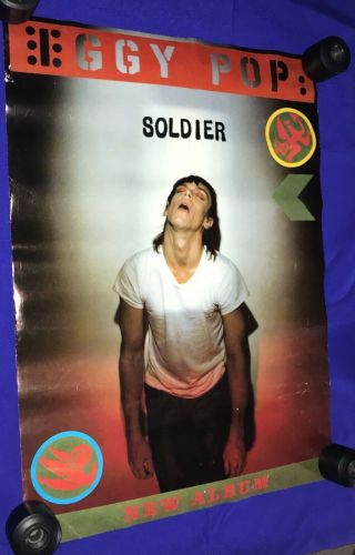 Vintage 1980 Iggy Pop (stooges) Soldier Promo Poster 16x23in Punk