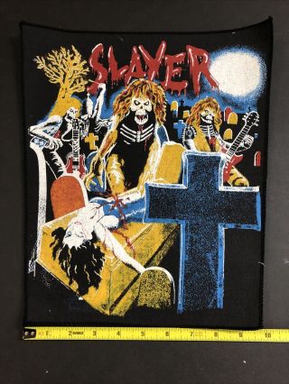Rare Vintage Slayer South Of Heaven Hell Awaits Back Patch 80s 1980s Nos