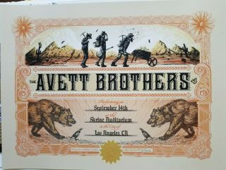 Avett Brothers Poster - Zeb Love Los Angeles 2014