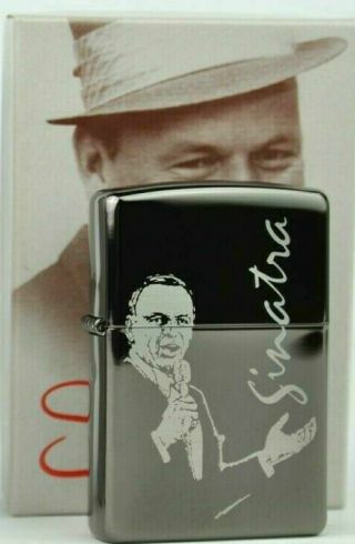 Rare Retired Frank Sinatra Black Ice Zippo Lighter