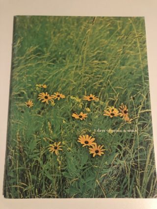 Woodstock 1969 Program Reprint From 1989