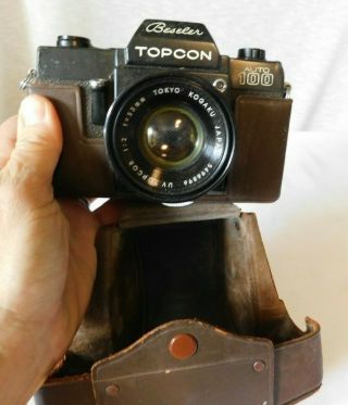 Vintage Beseler Topcon Auto 100 Camera In Case