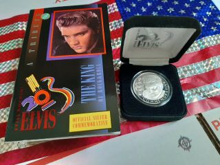 Elvis 20th Anniversary.  999 Pure Silver Coin.  1 Troy Oz.  $5 1997