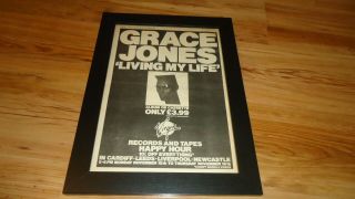 Grace Jones Living My Life - 1982 Framed Poster Sized Advert