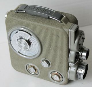 EUMIG C3 8mm Movie Camera w/Tele Photo & Wide Angle Lens,  Remote Release,  Case 2