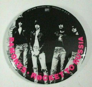 Ramones Rocket To Russia,  3 " Pin Back,  Sire Promo (1977)