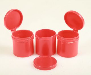 Film Canisters For 35mm Film,  Red Set Of 3