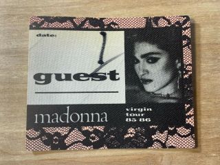 Madonna Virgin Tour 85/86 Guest Backstage Pass Cloth Sticker W/ Backing