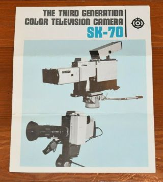 Vtg Hitachi Sk - 70 Broadcast Tv Camera Brochure Spec Sheet Advertising