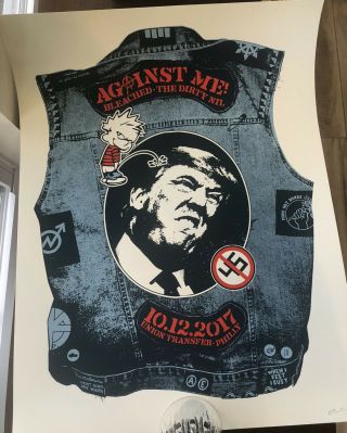 Against Me Concert Gig Poster Philadelphia 2017 Trump /75 Signed