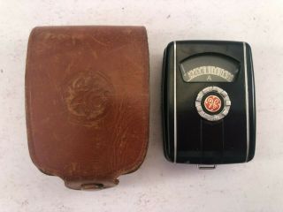 Vintage General Electric Mascot Light Exposure Meter Pr 30 With Leather Case Ge