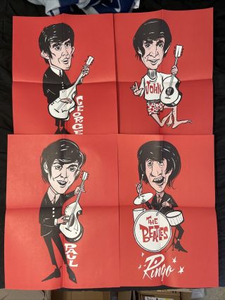 The Beatles 1965 Caricature Posters Set Of 4 16x22