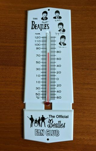 The Beatles Metal Official Fan Club Wall Thermometer