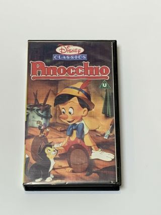 Vintage Black Diamond VHS Walt Disney ' s Home Video Pinocchio PAL 2