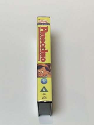 Vintage Black Diamond VHS Walt Disney ' s Home Video Pinocchio PAL 3