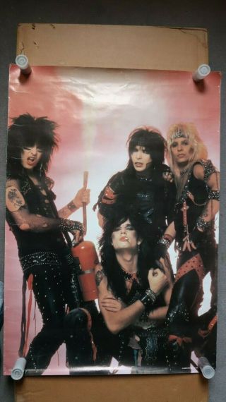Motley Crue Vintage 1984 Poster Printed In England By Anabas Productions Ltd.