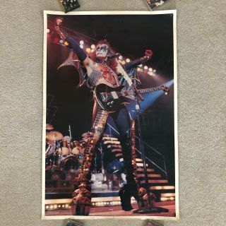 Kiss 1977 Gene Simmons Poster Vintage Aucoin Boutwell Inc.  34x22