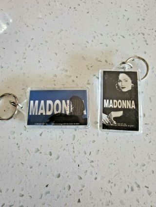 Madonna Mtv 10th Anniversary Keychains (2) Boy Toy 1992 Htf