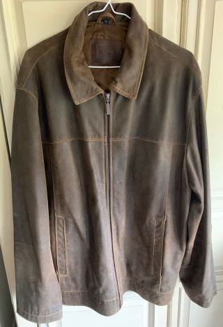Vintage Guise Soft Brown Cow Nappa Real Leather Jacket Boxy Mens Uk Large