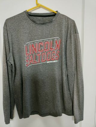 Vtg 90s Saltdogs Minor League Baseball Ls T Shirt Xl Polyester Lincoln Nebraska