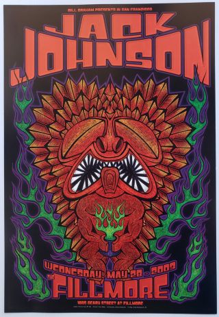 Jack Johnson Concert Poster 2003 F - 568 Fillmore