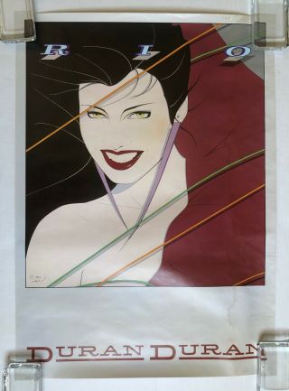 Duran Duran Rio 1982 Us Promo Only Poster Patrick Nagel Hungry Like The Wolf Vg