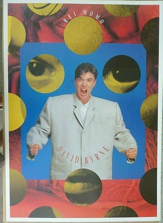 David Byrne Talking Heads Rei Momo 1989 Vintage Orig Music Store Promo Poster