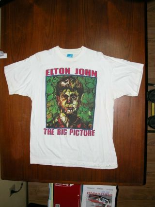 Elton John The Big Picture World Tour 1997 - 98 Rare Artwork On Back Of Shirt 2