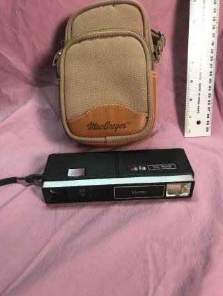 Vintage Vivitar 602 110 - Film Camera With Built - In Flash,  Strap & Case