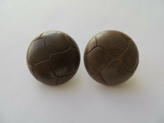 1950s Vintage Med Domed Faux Leather Brown Coat Dress Replacement Buttons - 25mm