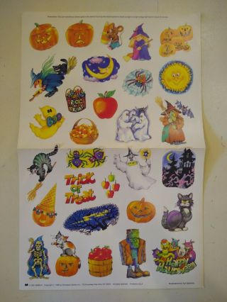 Vintage Halloween Stickers 1986 Glow In The Dark Scholastic Books Yuri Salzman
