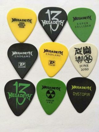 Megadeth Guitar Picks Of Different Tours