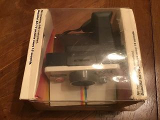 Vtg Polaroid Sx - 70 Onestep White Rainbow Stripe Land Camera & Box