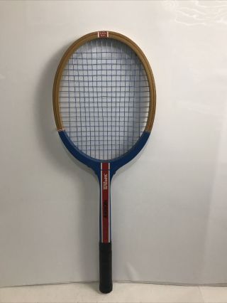 Vintage Wilson Stan Smith Wooden Tennis Racket Size 4 1/4 Grip