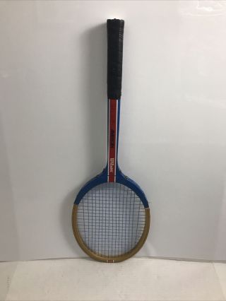 Vintage Wilson Stan Smith Wooden Tennis Racket Size 4 1/4 Grip 2