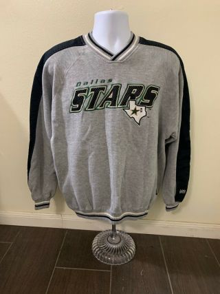 Vintage Lee Sport Gray Dallas Stars Pullover Sweatshirt Men Size Large