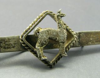 Vintage Sterling Silver Peru Sweet Llama Alpaca Peruvian Tie Bar Clip