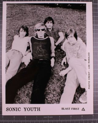 Sonic Youth Photo 10 " X 8 " B/w Blast First Promo Circa Early 80s