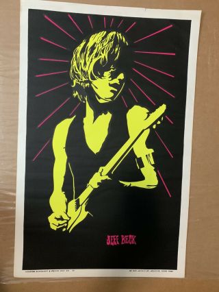 Vintage Jeff Beck Blacklight Poster 1969