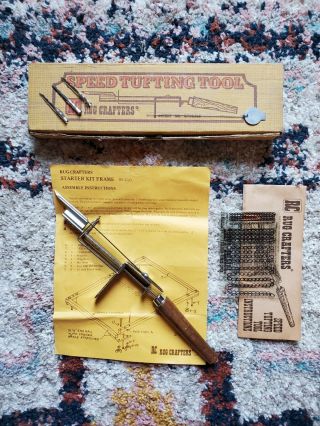 Vintage Rug Crafters Speed Tufting Tool & Instructions