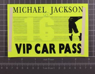 Michael Jackson Pass Ticket Vip Car Pass Dangerous World Tour August 1992