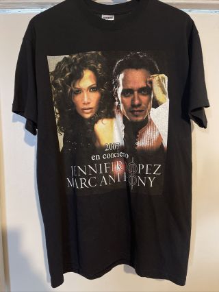 Vintage Jennifer Lopez Marc Anthony 2007 Tour Concert T Shirt.  Spanish.