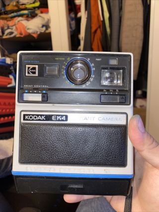 Vintage Kodak Ek4 Instant Print Camera With Nissin Flash