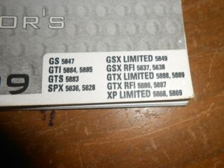 Vintage 1999 Seadoo Sea Doo GSX GTX GS GTI SPX Operators Guide 2