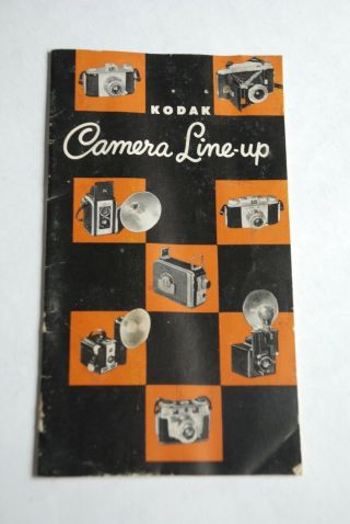 15 Page Vintage Kodak " Camera Line - Up " Booklet Describes Early Models & Styles