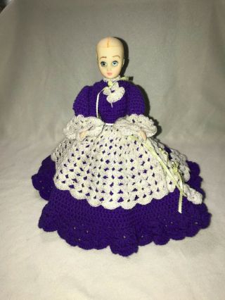 Vintage Doll With Crochet Dress