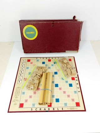 Vintage 1953 Scrabble Board Game By Selchow & Righter - Complete