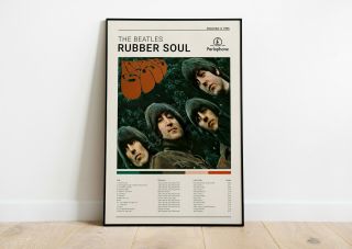 The Beatles Poster | The Beatles Prints | Rubber Soul Album Cover Songlist