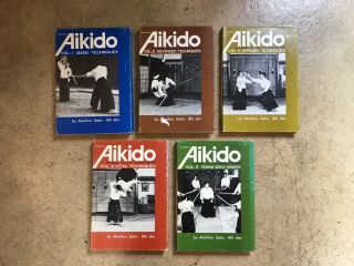 Morihiro Saito " Traditional Aikido " (volumes 1 - 5) Minato Hardcover Rare